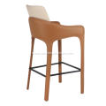 Color matching saddle leather bar chair